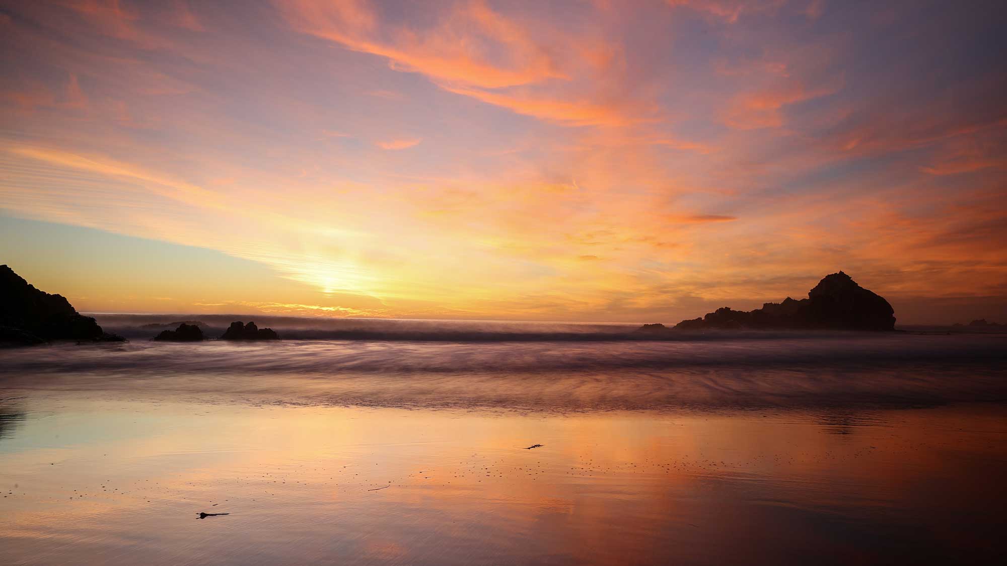 sunset at big sur