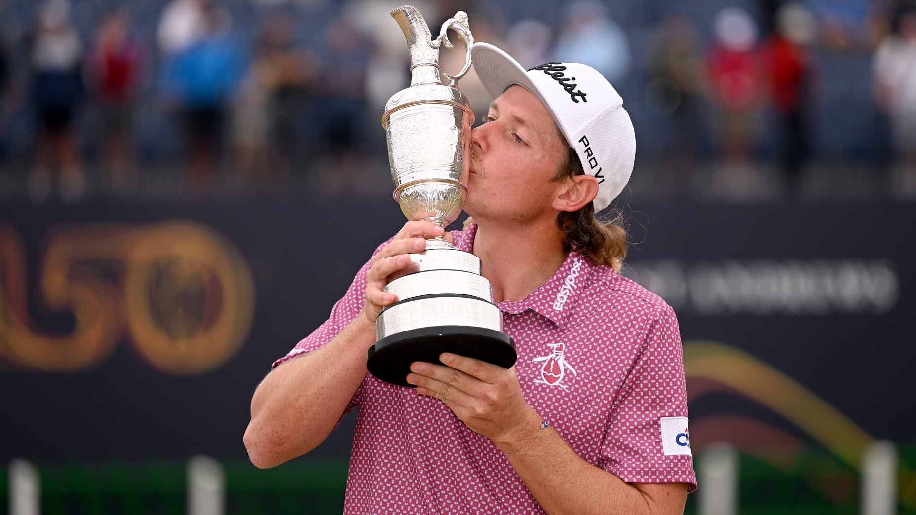 cam smith kisses the claret jug