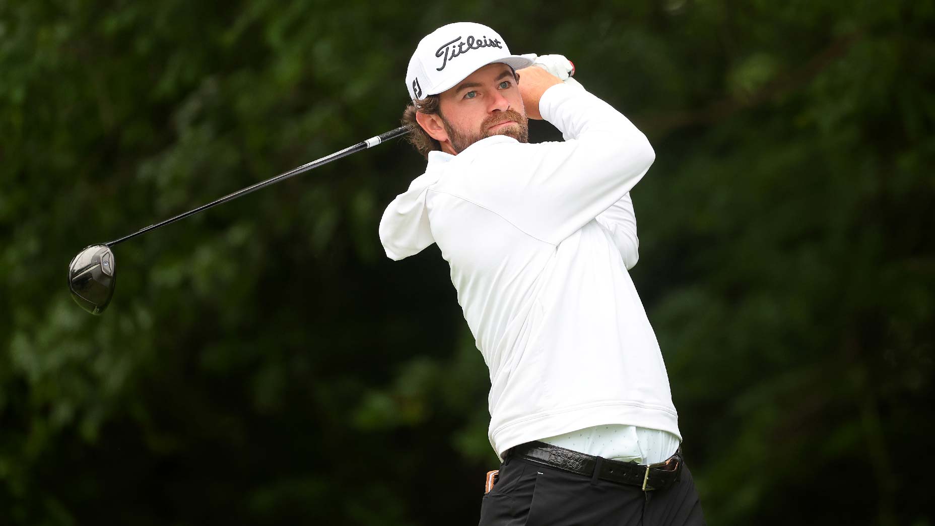 Cameron Young hits drive at 2023 Travelers Championship