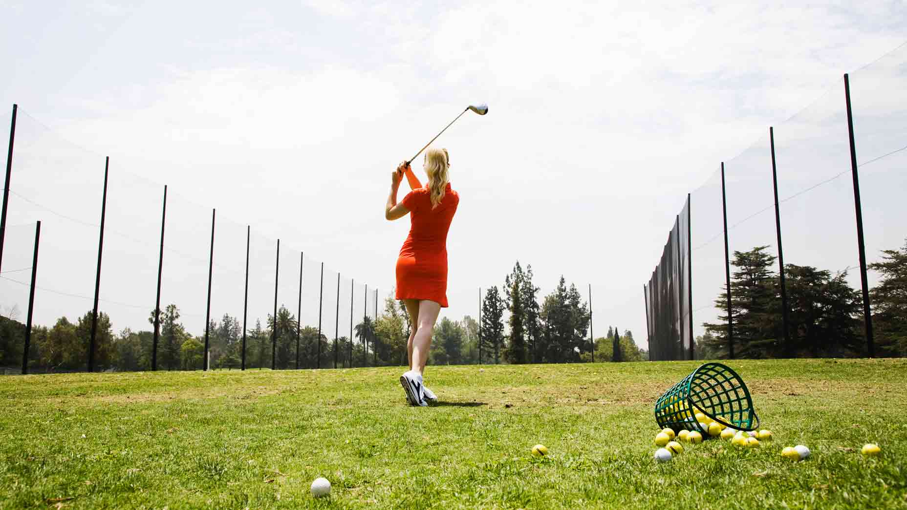 woman on driving range