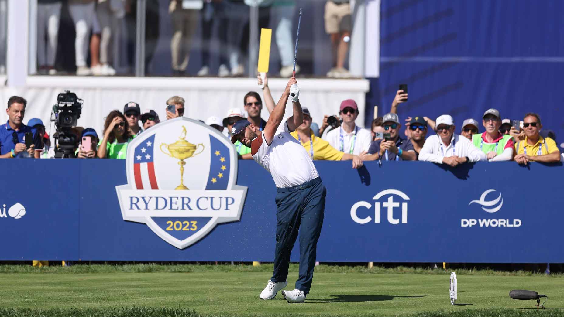 Jon Rahm tees off at 2023 Ryder Cup