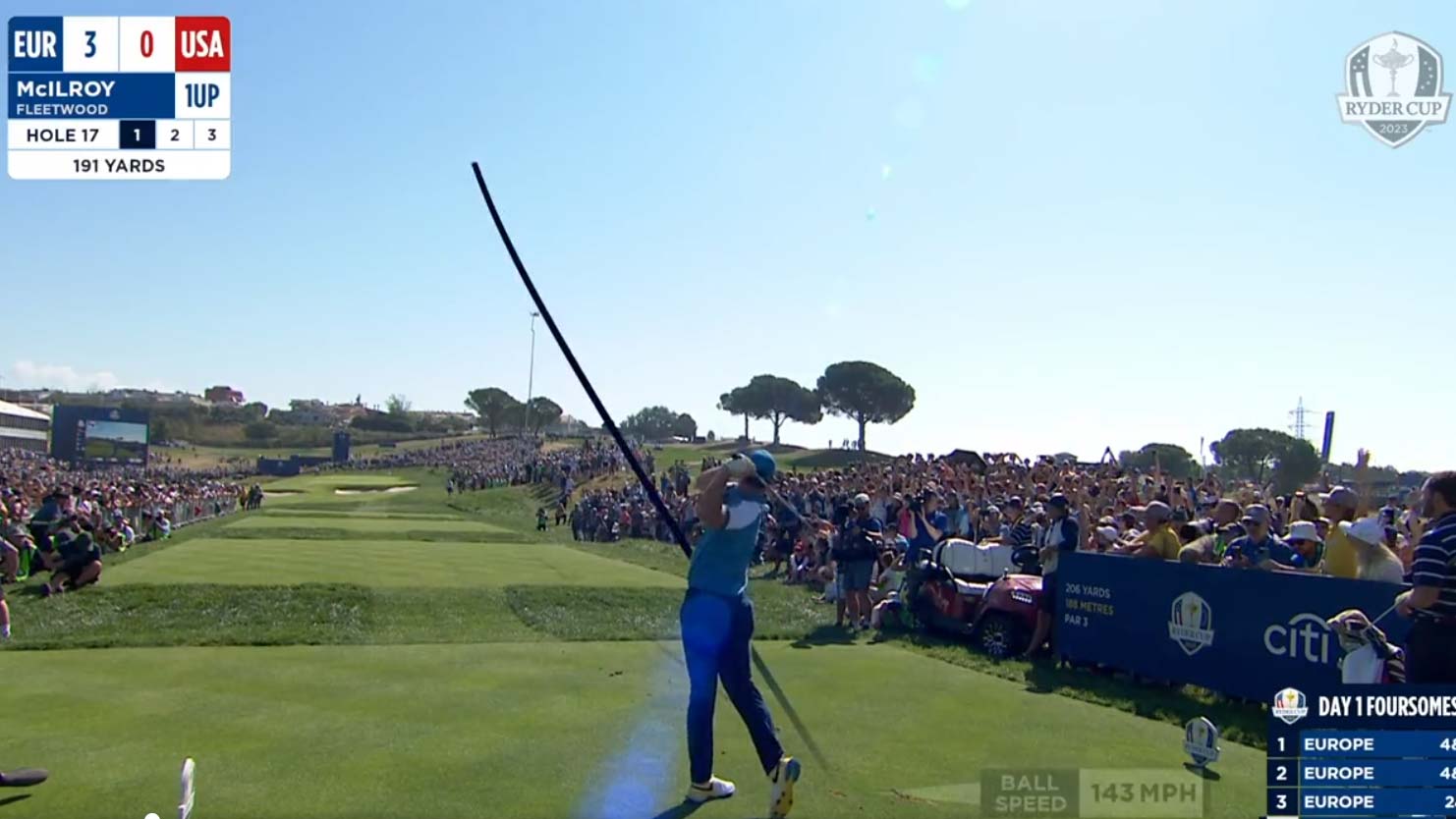 Rory McIlroy said this clutch Ryder Cup shot was among his all-time best