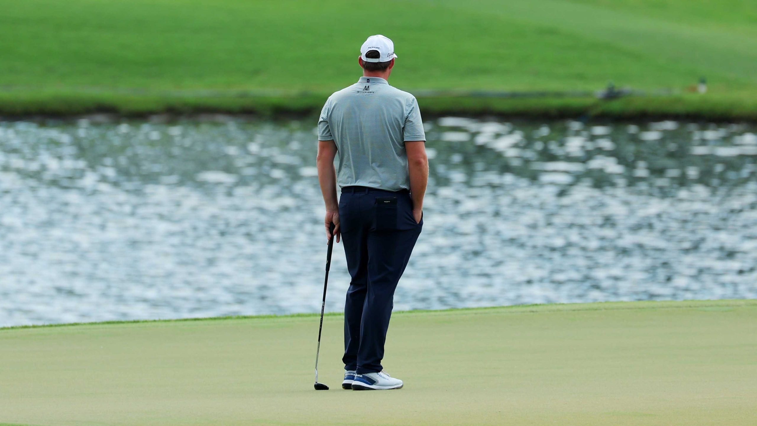Sepp Straka of Austria looks on over the ninth green during the final round of the TOUR Championship at East Lake Golf Club on August 27, 2023 in Atlanta, Georgia
