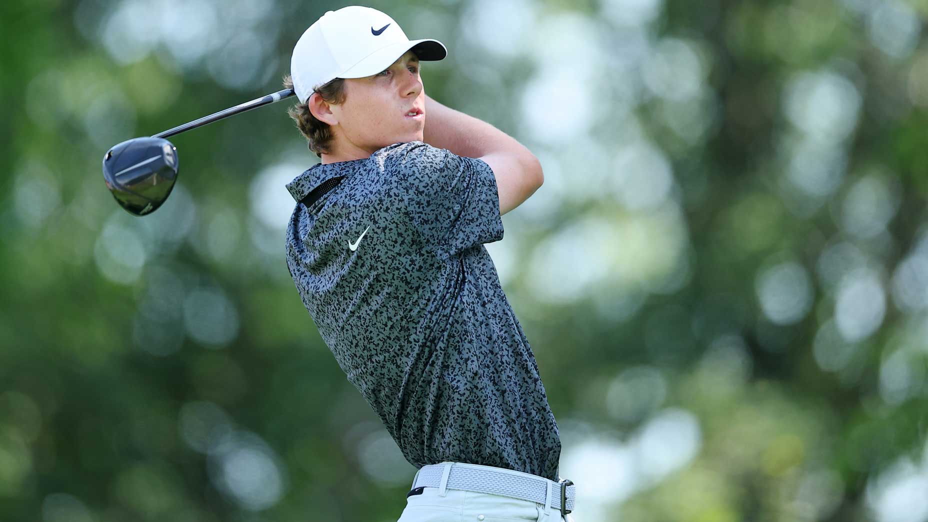 Gordon Sargent hits a drive during the John Deere Classic.