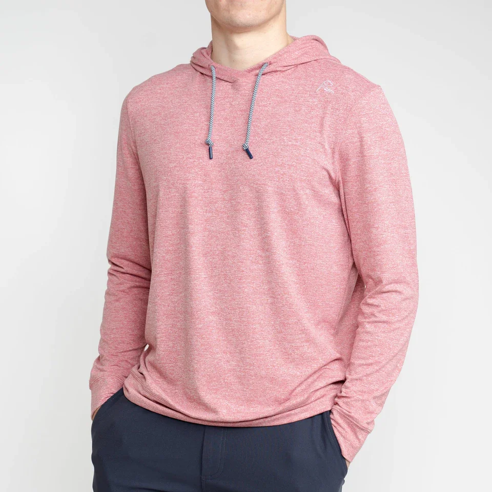 RHOBACK - Lightweight hoodie - The Red Card Hoodie. Keep warm and comfortable with The Red Card Hoodie. All Rhoback performance hoodies are moisture wicking and comfortable. With a four-way stretch and sharp comfort fit, don't expect this hoodie to get in the way of your crow hop or free throw. The Red Card performance hoodie is designed to transition seamlessly from one activity to the next, whether it be golf, tennis, traveling, or just to keep you from becoming “chilly.”