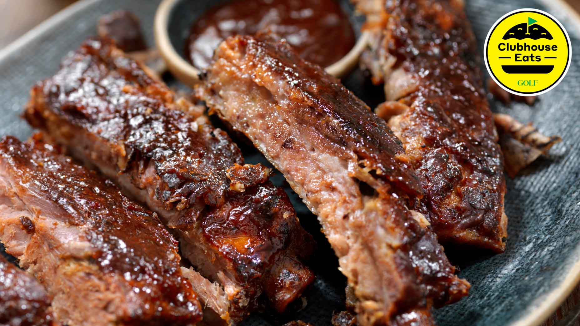 Baby back ribs up close