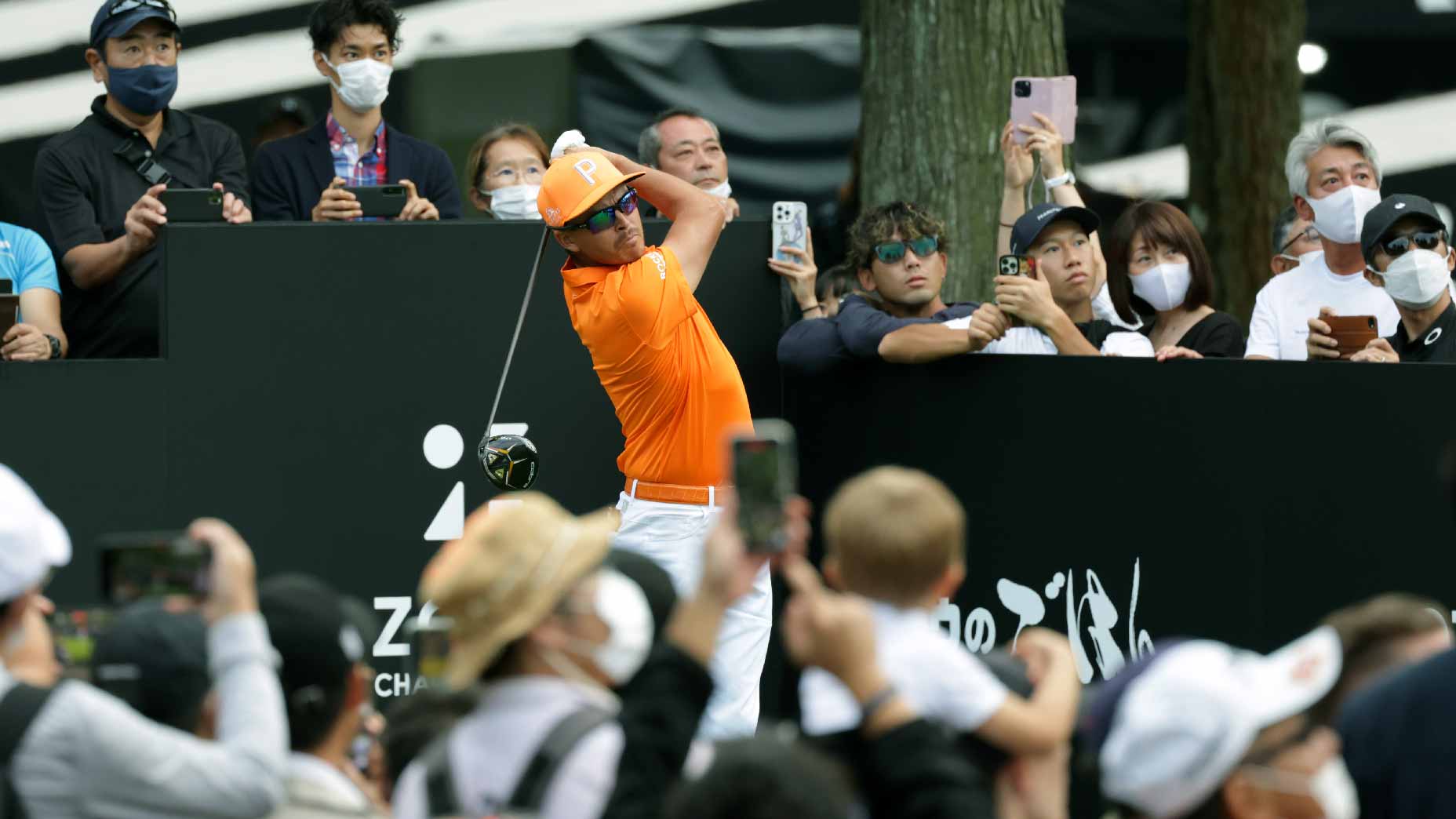 Rickie Fowler hits drive at 2022 Zozo Championship