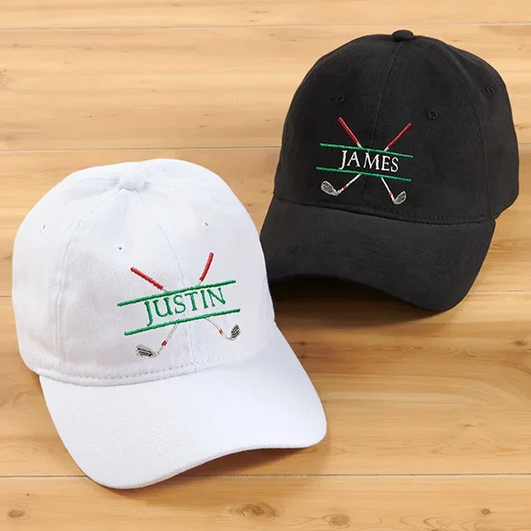 Crossed Clubs Personalized Baseball Cap