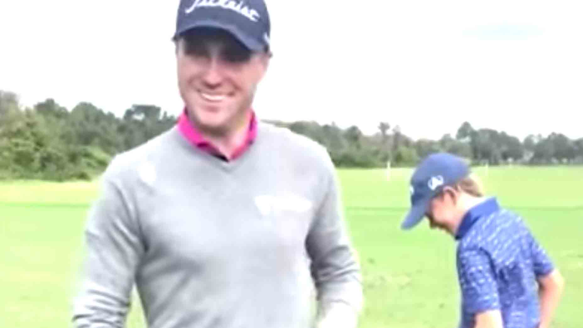 Justin Thomas, Annika Sorenstam’s son — and one of the week's funniest gestures