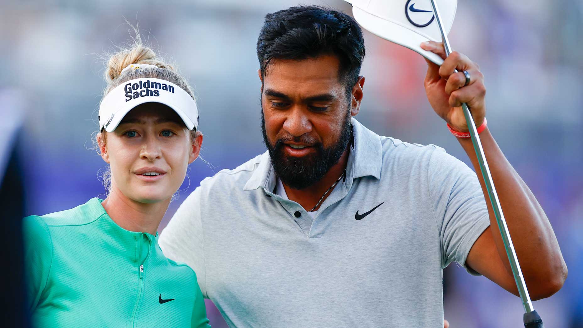 Tony Finau with his Grant Thornton partner Nelly Korda.