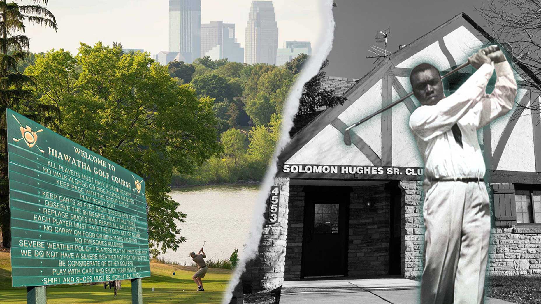 The Hiawatha Golf Course, and golfer Solomon Hughes, in Minneapolis, Minn.