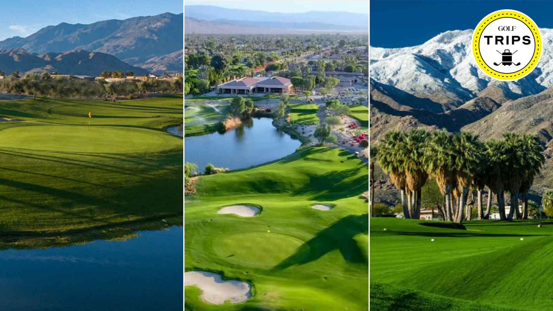 From left to right: Escena, Cimarron and Indian Canyons golf courses in Palm Springs, Calif.