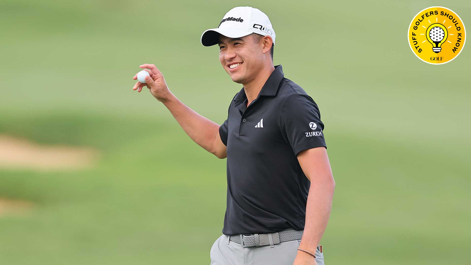 Collin Morikawa waves to the crowd