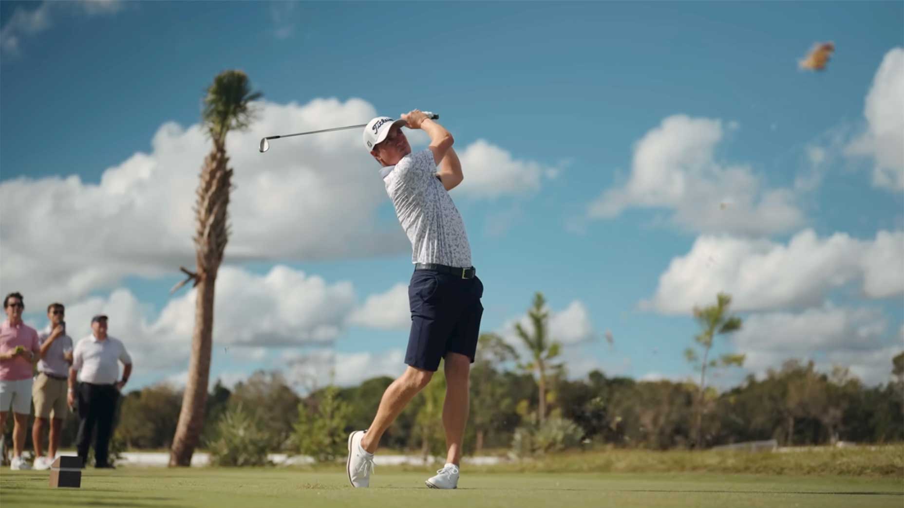 Justin Thomas hits a shot at his course panther national