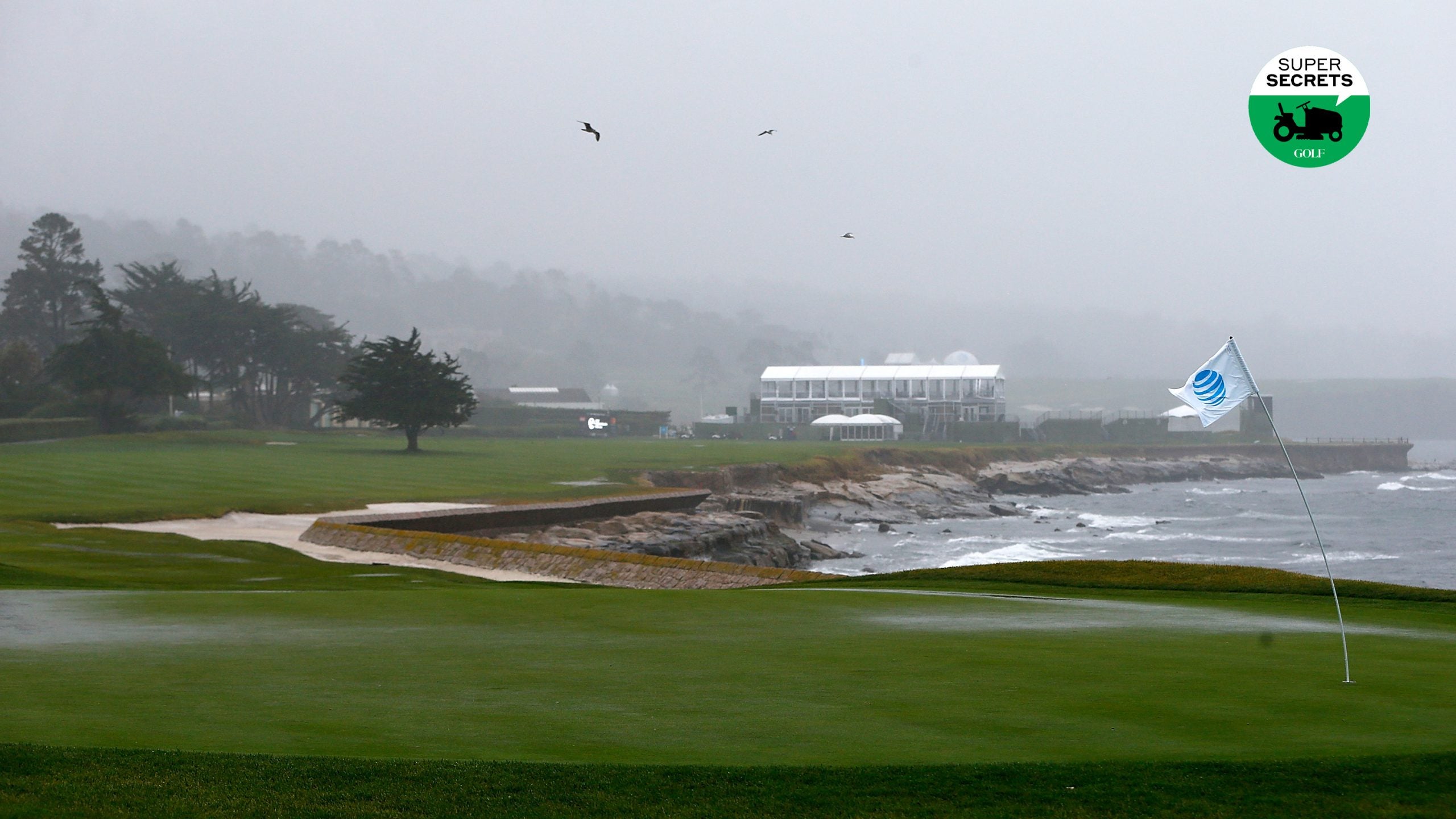 A rainy winter day at Pebble Beach Golf Links