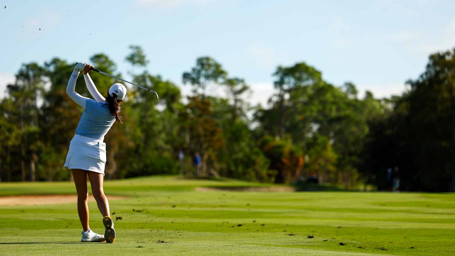 rose zhang swings during the 2023 cme group tour championship