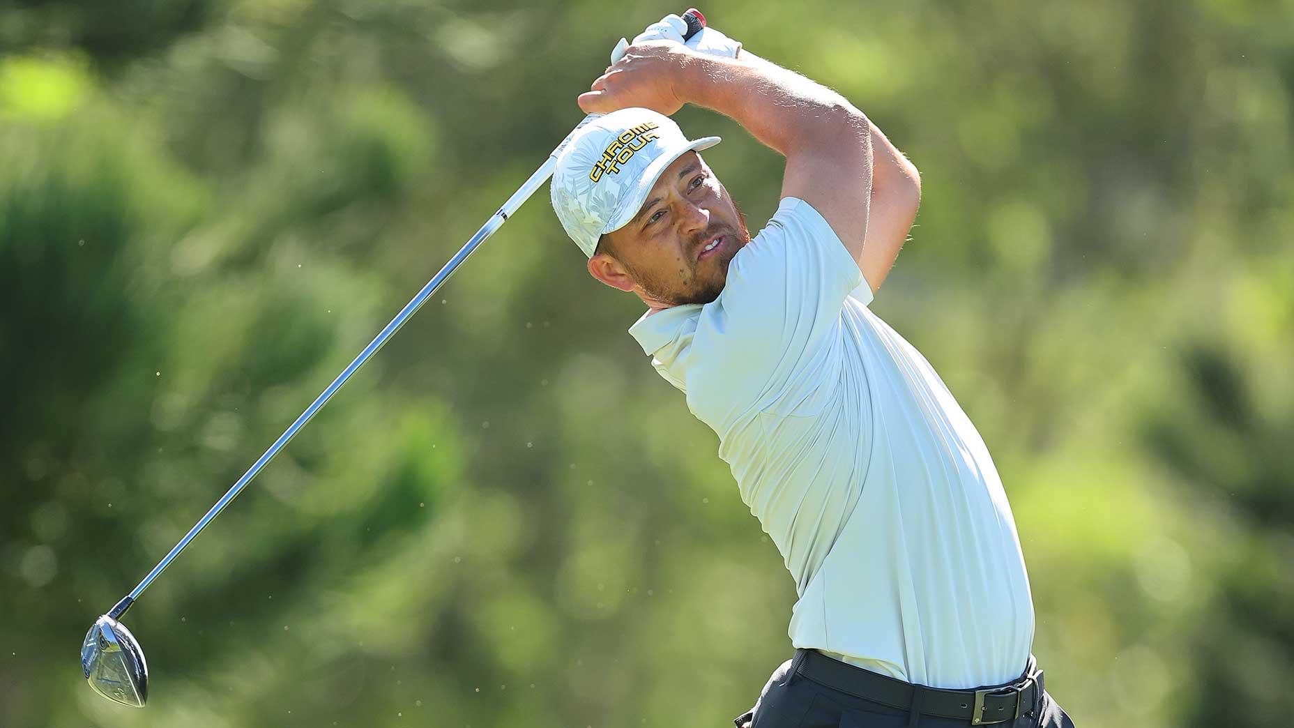 Xander Schauffele hits a tee shot