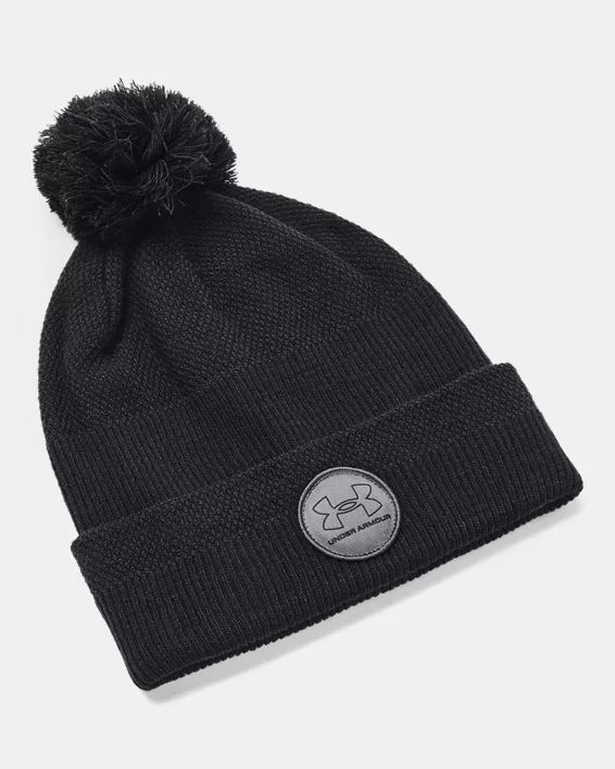 Men's UA Driver Pom Beanie- Light, soft, warm, and sweat-wicking. Everything you want between the big plays.