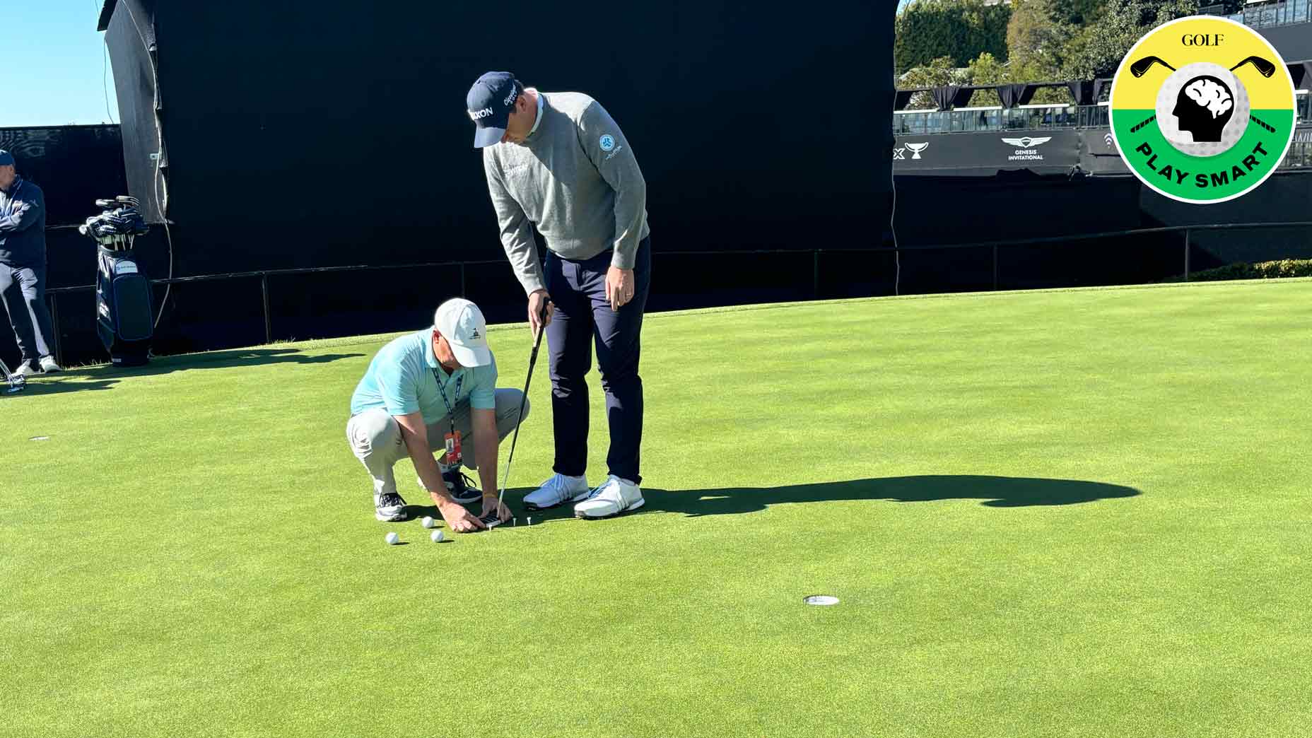 sepp straka practices putting at the 2024 genesis invitational