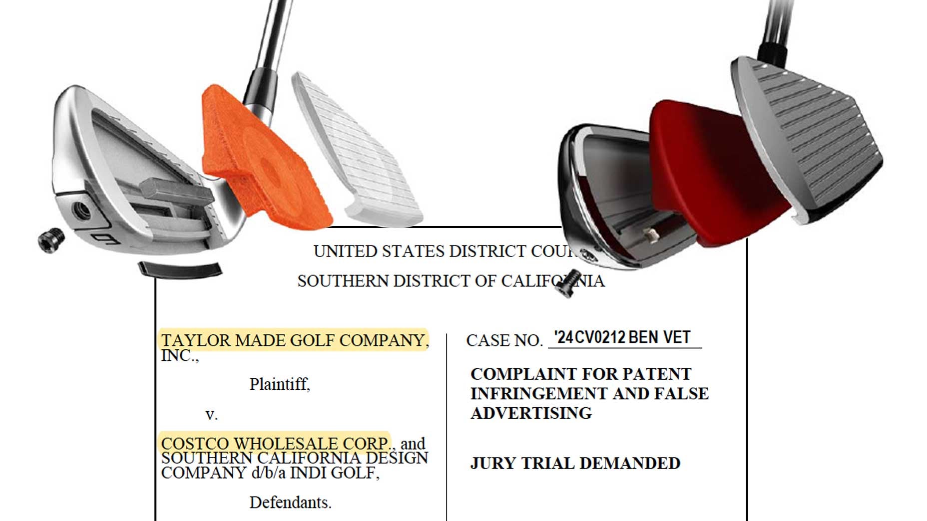 TaylorMade suing Costco over iron technology dispute