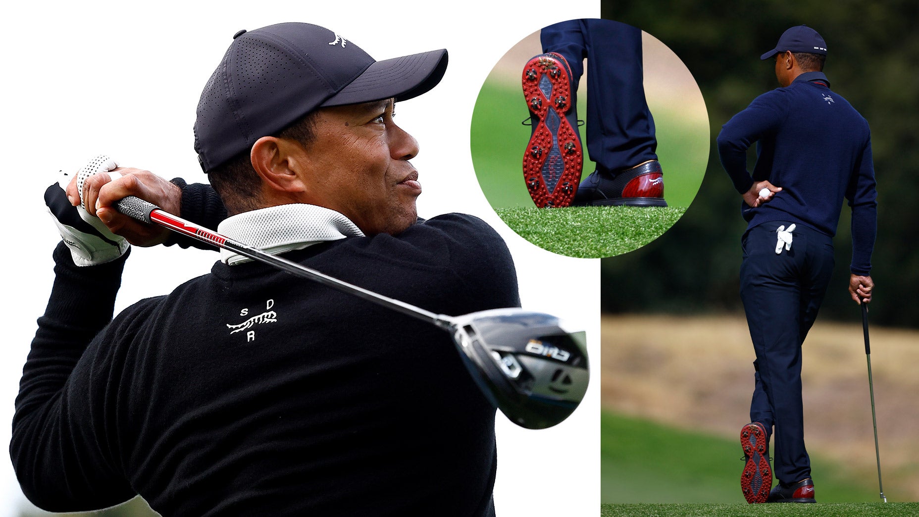 PACIFIC PALISADES, CALIFORNIA - FEBRUARY 14: Tiger Woods of the United States tees off the ninth hole during a Pro-Am prior to The Genesis Invitational at Riviera Country Club on February 14, 2024 in Pacific Palisades, California. (Photo by Ronald Martinez/Getty Images)