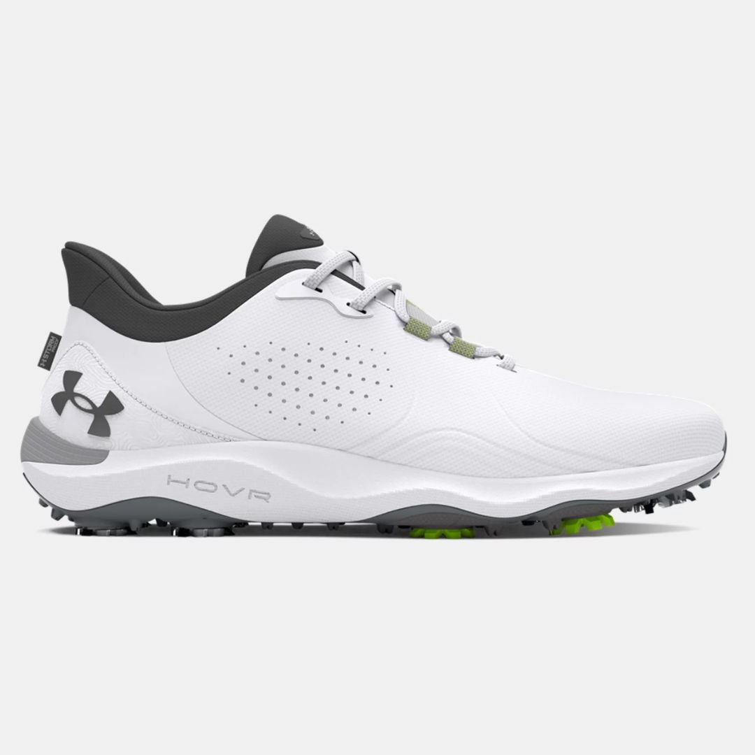 The new UA Drive Pro golf shoes are biomechanically engineered, and lab tested, to provide the traction, and diagonal and lateral support your feet need to unlock the power of your natural swing.