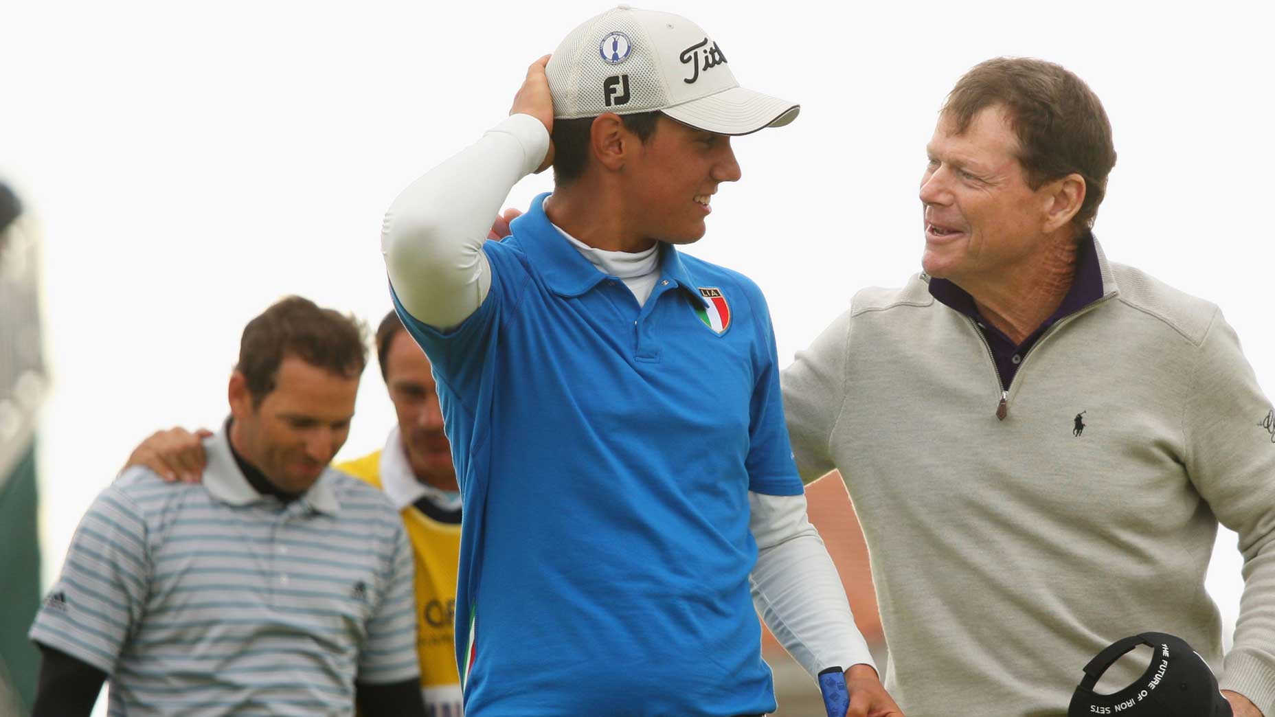 Matteo Manassero and Tom Watson at the 2009 Open Championship.