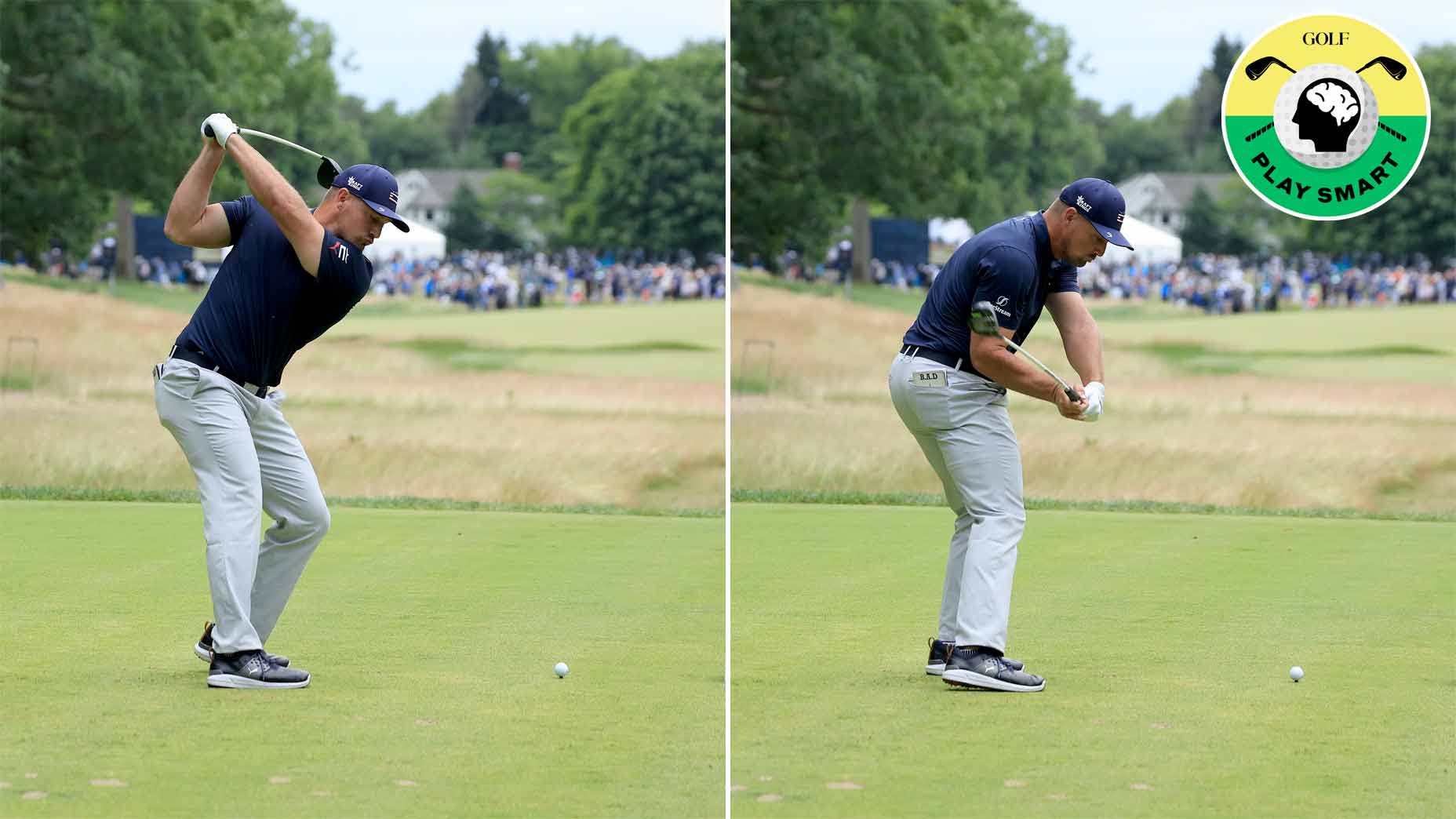 bryson dechambeau swings during the 2022 u.s. open
