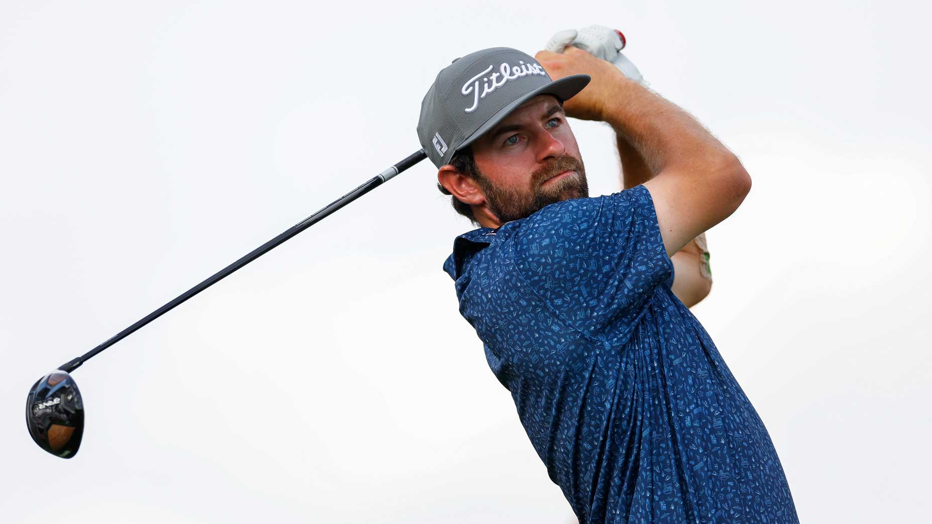 Cameron Young hits drive during 2024 Arnold Palmer Invitational