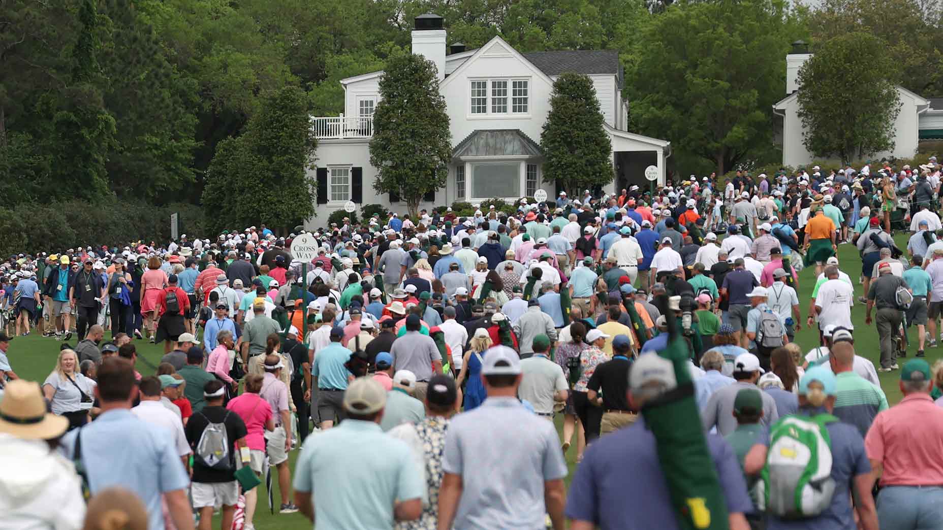 Patrons walk at the 2023 Masters