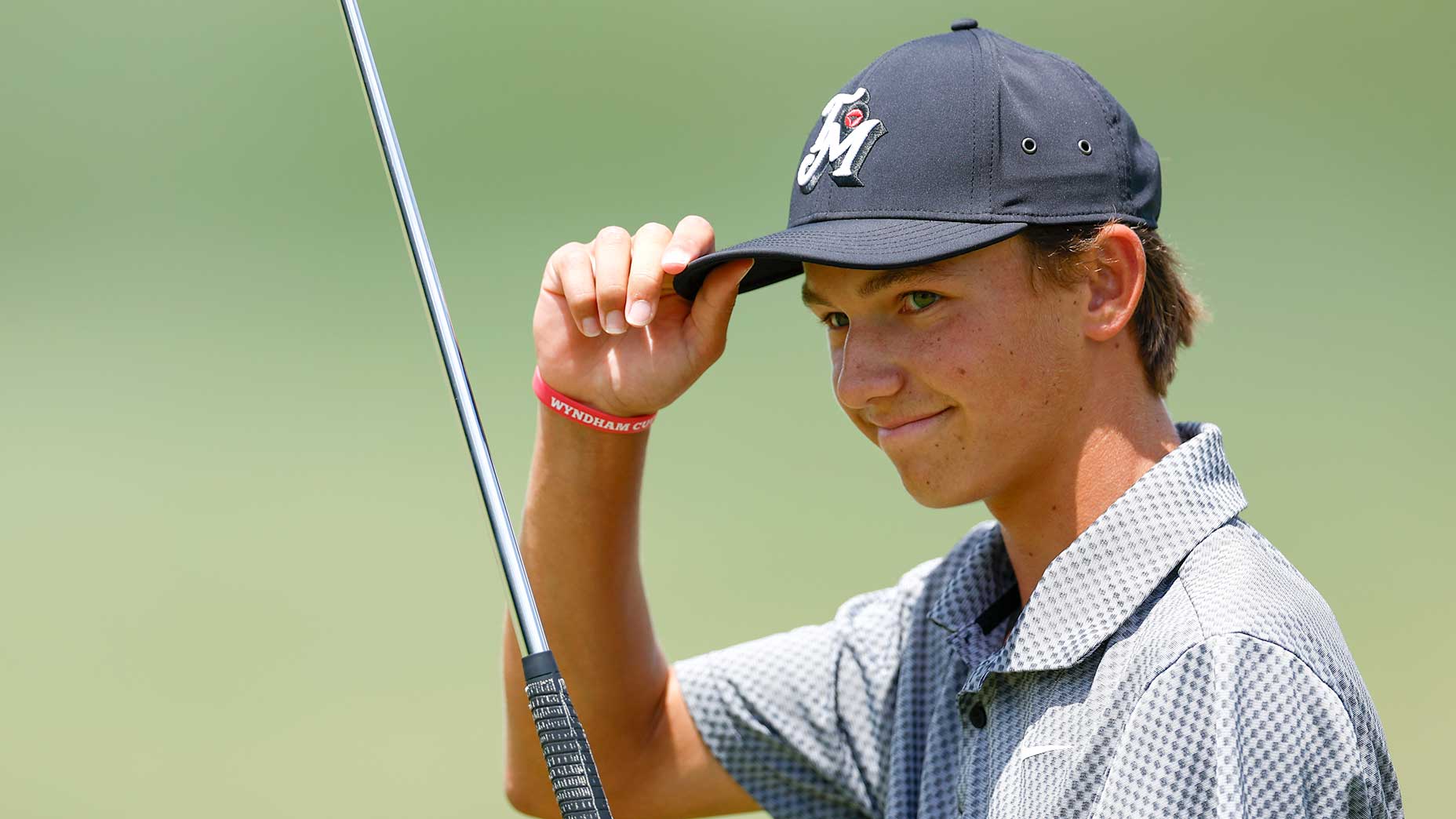 Miles Russell tips his cap on the 18th green during the final round of the LECOM Suncoast Classic on Sunday in Lakewood Ranch, Fla.
