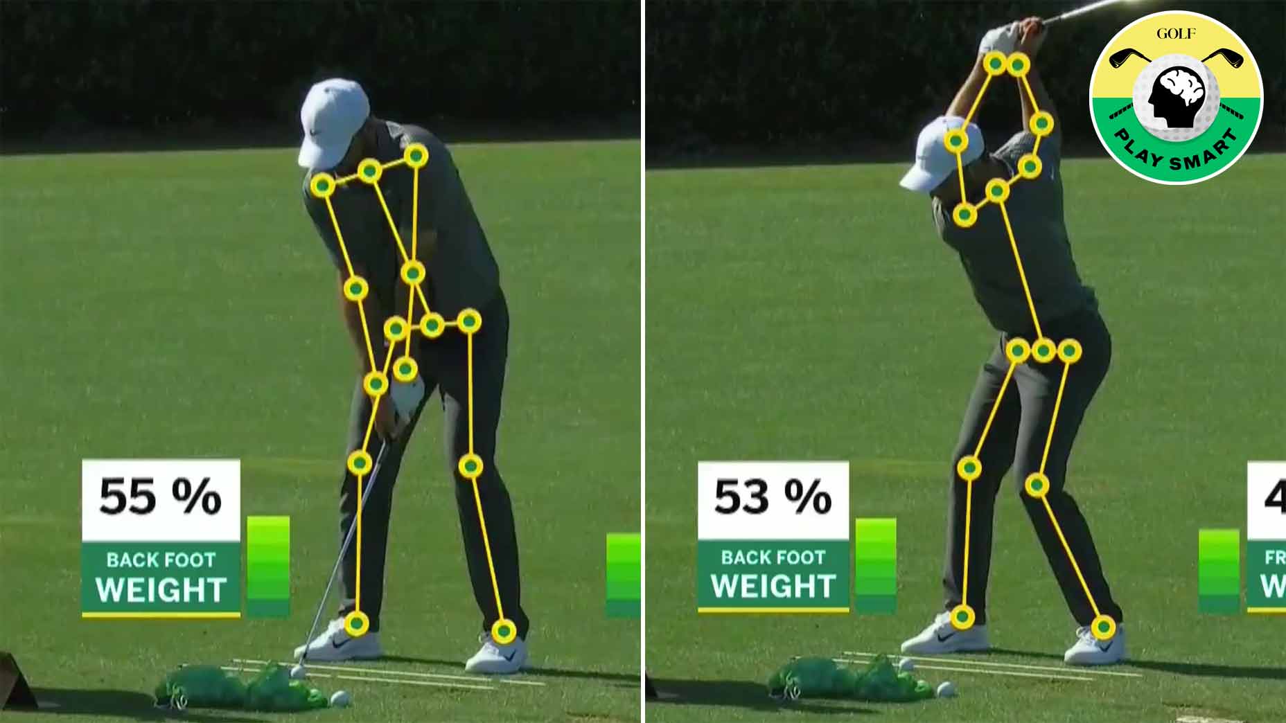 scottie scheffler swings on the range during cbs broadcast coverage of the masters