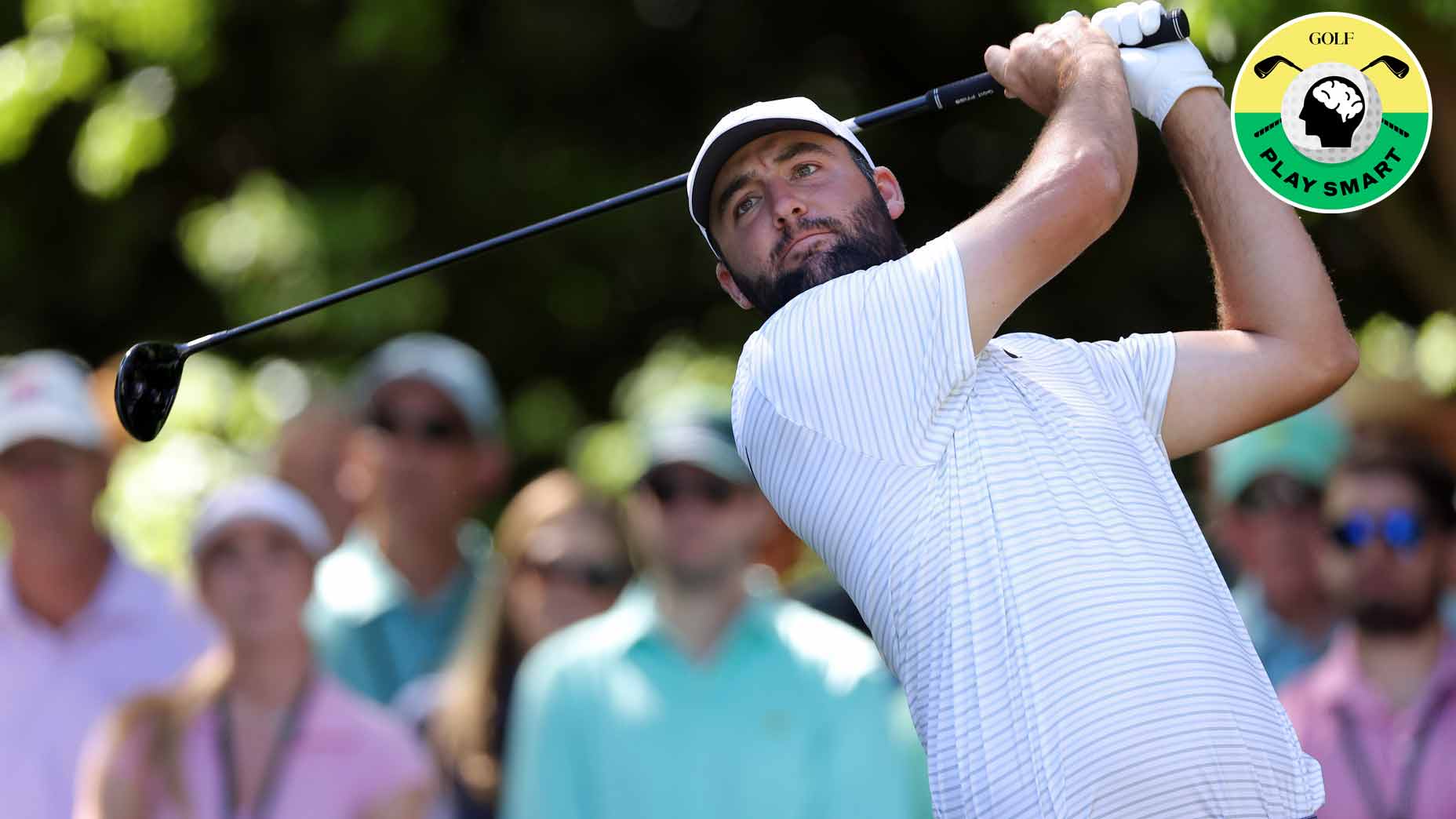 scottie scheffler swings during the third round of the 2024 masters