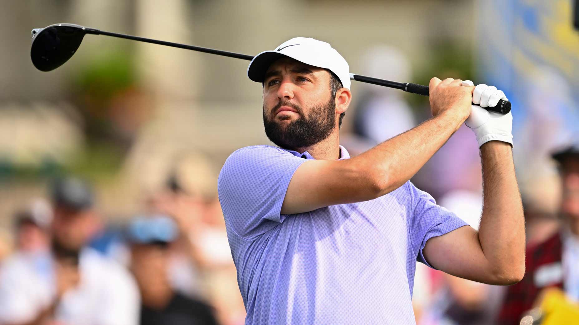 PGA Tour pro Scottie Scheffler hits drive during 2024 RBC Heritage