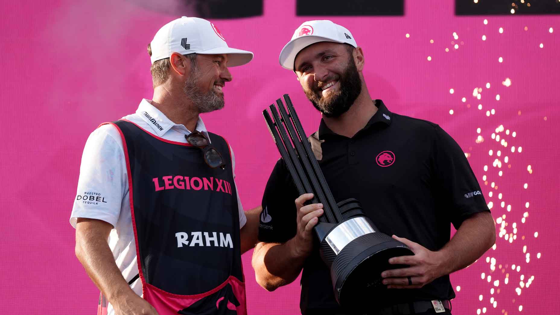 Lost in the shuffle of his first-ever win with LIV Golf was Jon Rahm's caddie bad-mouthing a rowdy fan on Saturday