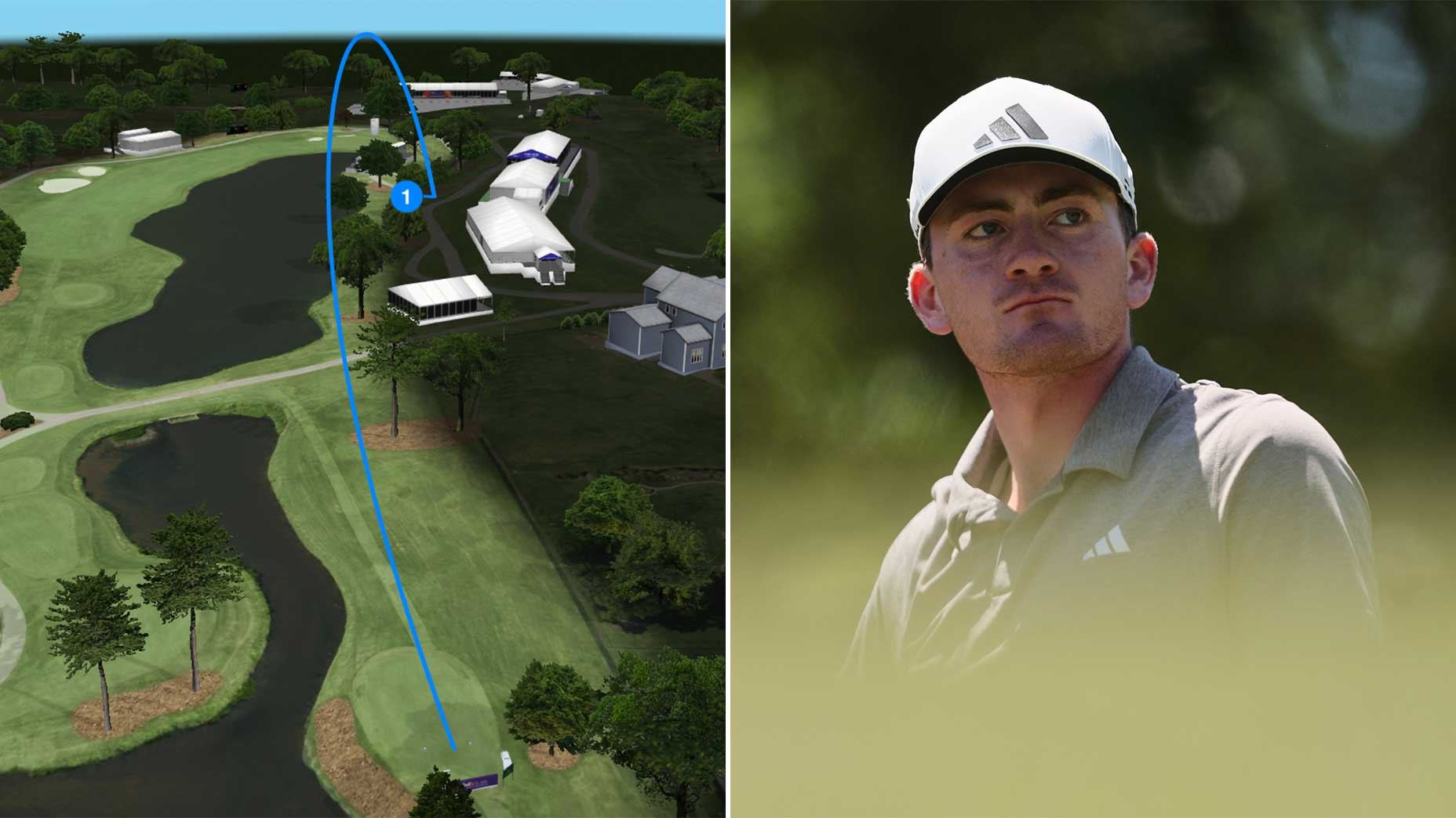 Nick Dunlap of the United States walks off the seventh tee during the third round of the FedEx St. Jude Championship at TPC Southwind on August 17, 2024 in Memphis, Tennessee.