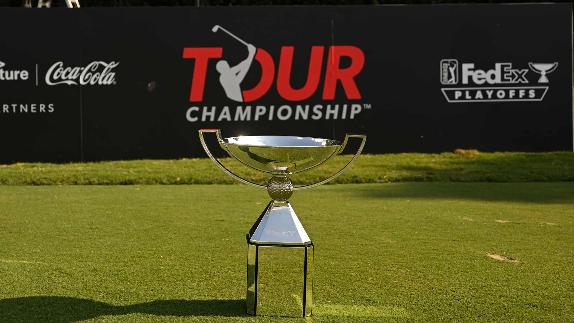 2025 Tour Championship purse: FedEx Cup trophy sits at East Lake.