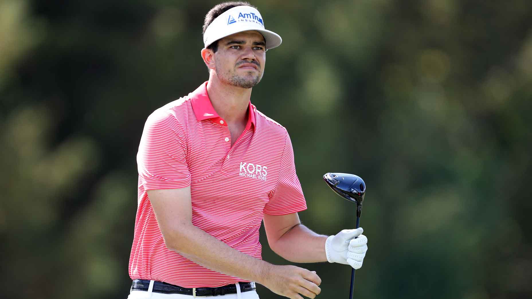 Beau Hossler of the United States watches his shot from the third tee during the final round of the Sanderson Farms Championship 2024 at the Country Club of Jackson on October 06, 2024 in Jackson, Mississippi.
