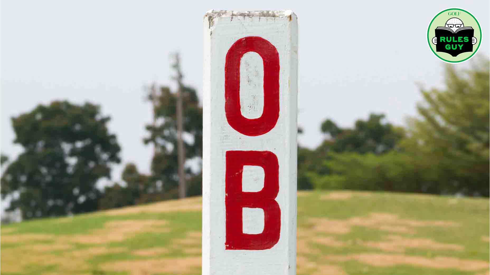 OB stake on golf course