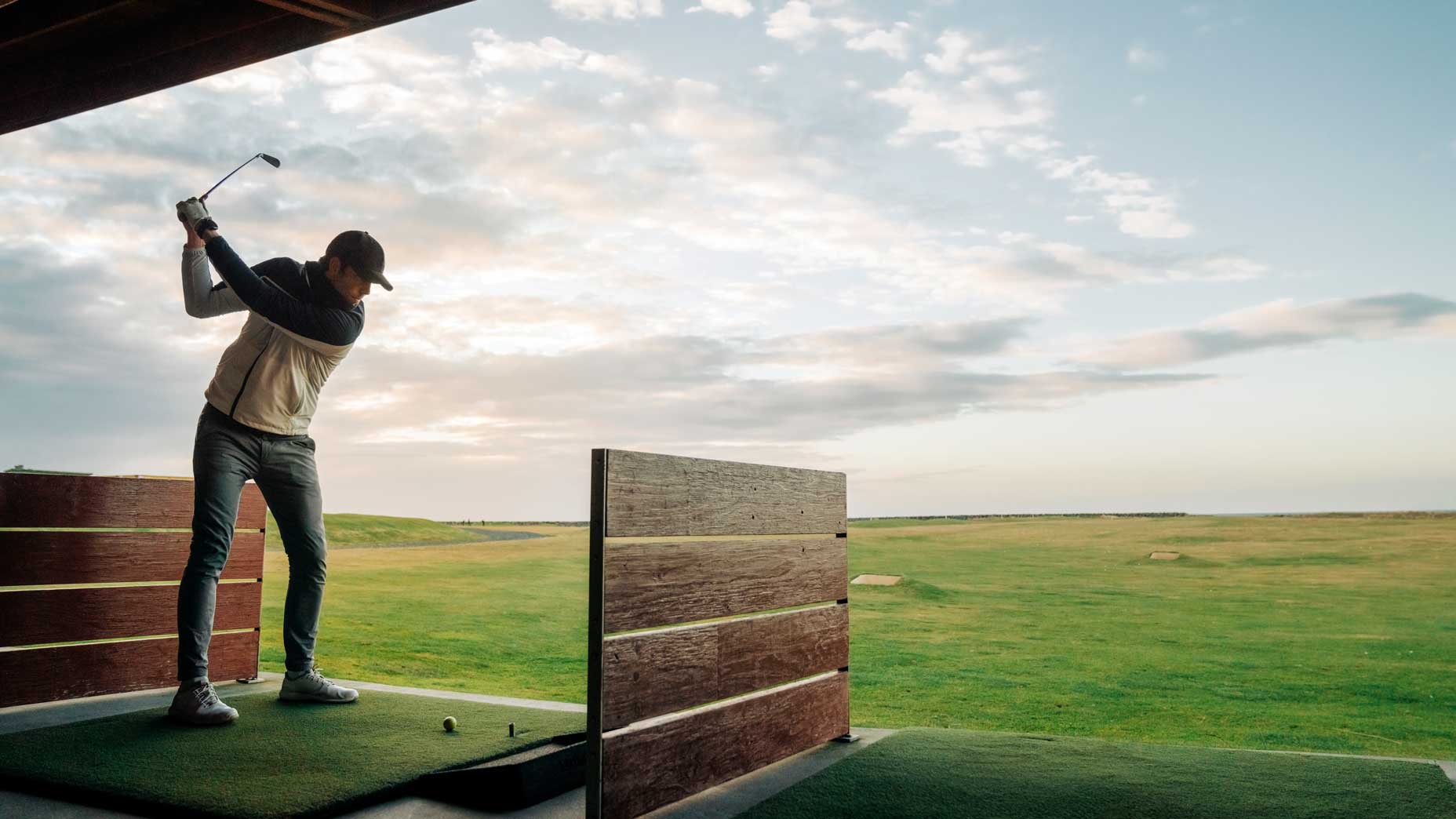 Golfer swinging