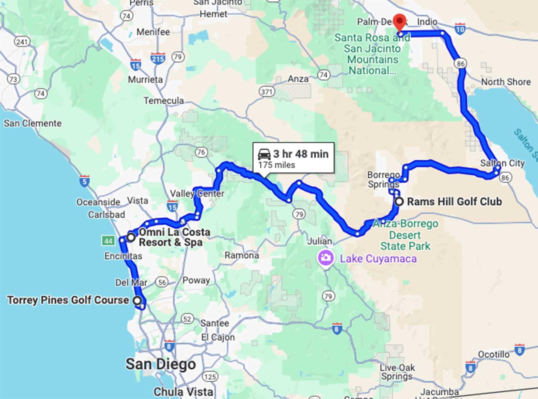 A golf road trip in southern california.