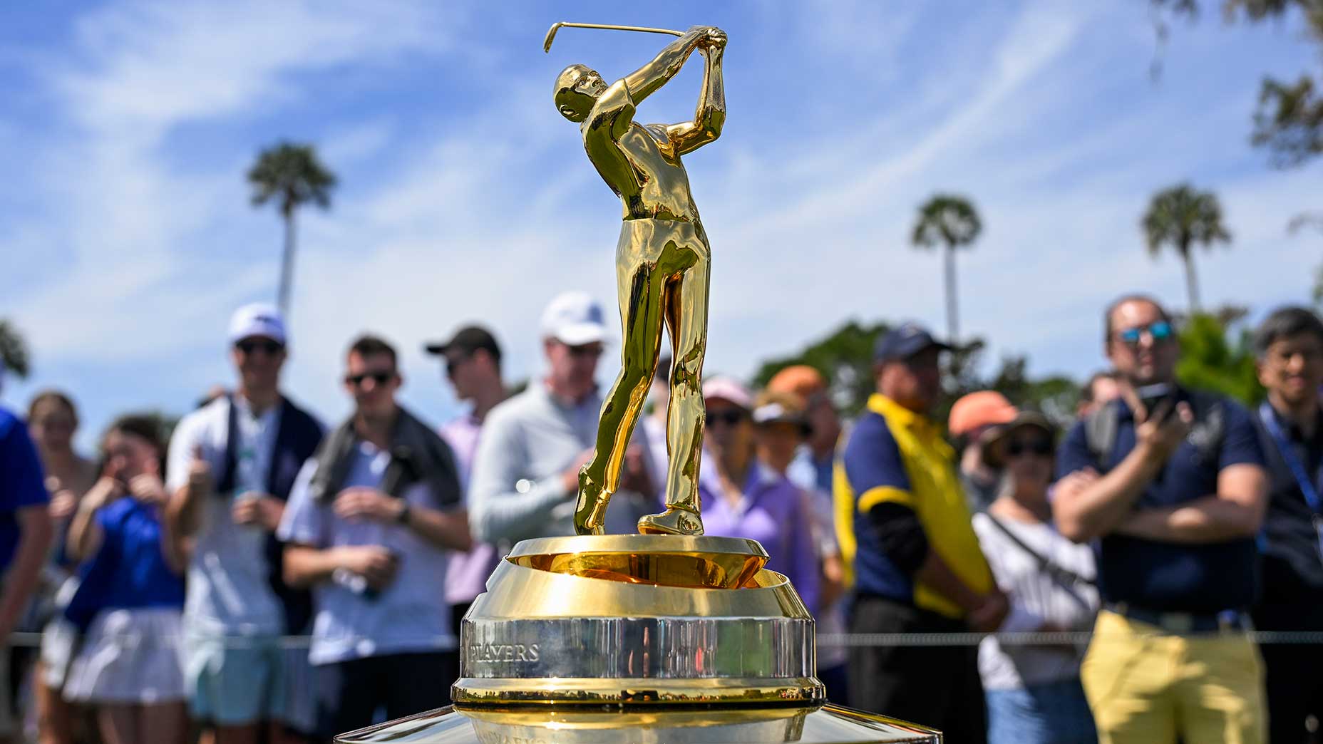 The Players Championship trophy at TPC Sawgrass.