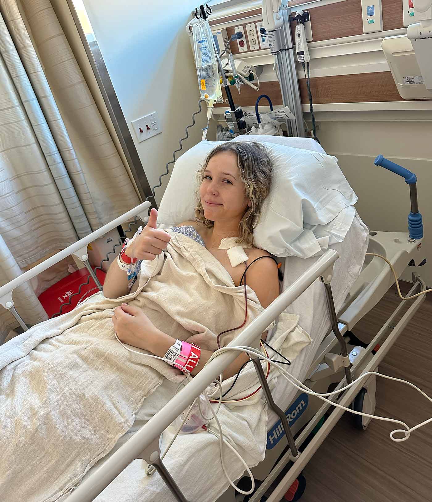 rachel heck after her surgery