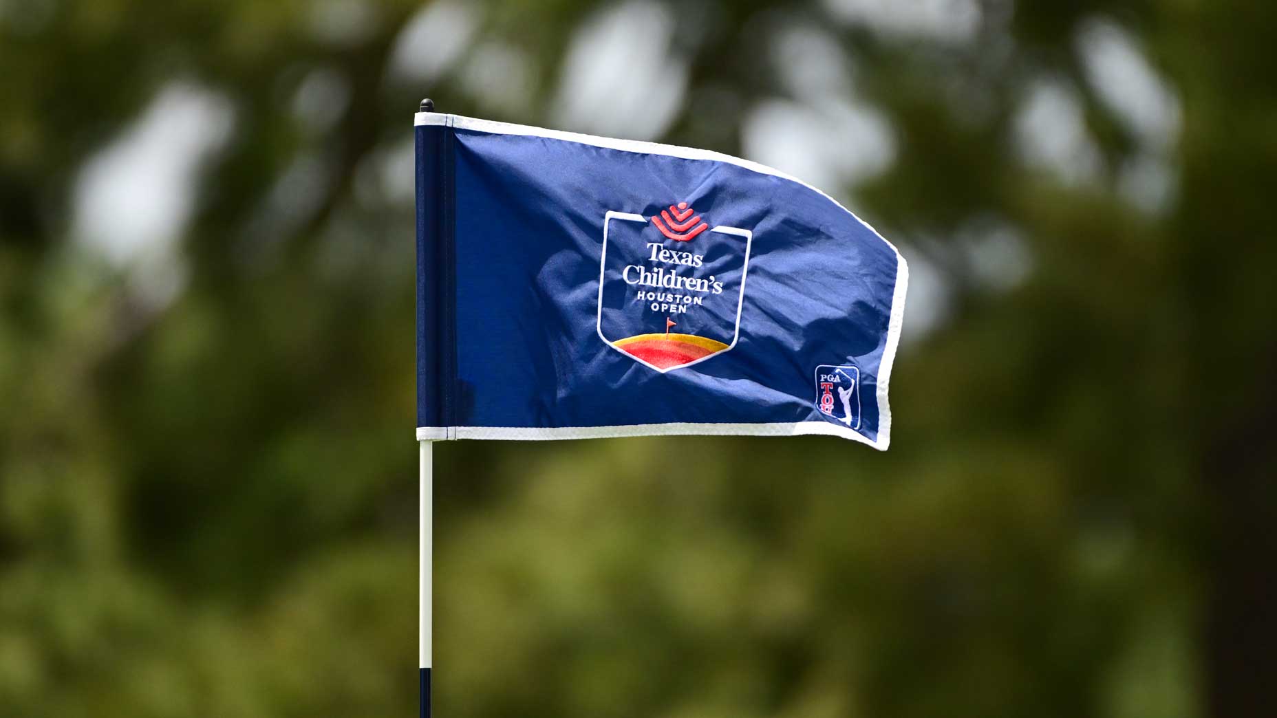 Texas Children's Houston Open flag during the second round at Memorial Park Golf Course.
