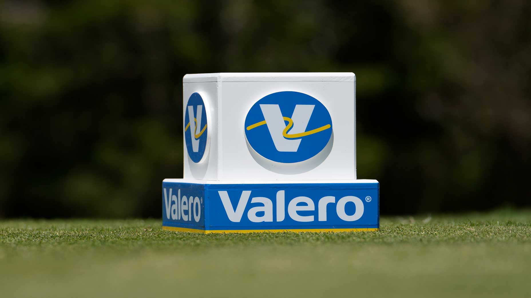 2025 Valero Texas Open tee marker during a practice round prior to the PGA Tour event at TPC San Antonio on April 03, 2024 in San Antonio, Texas.