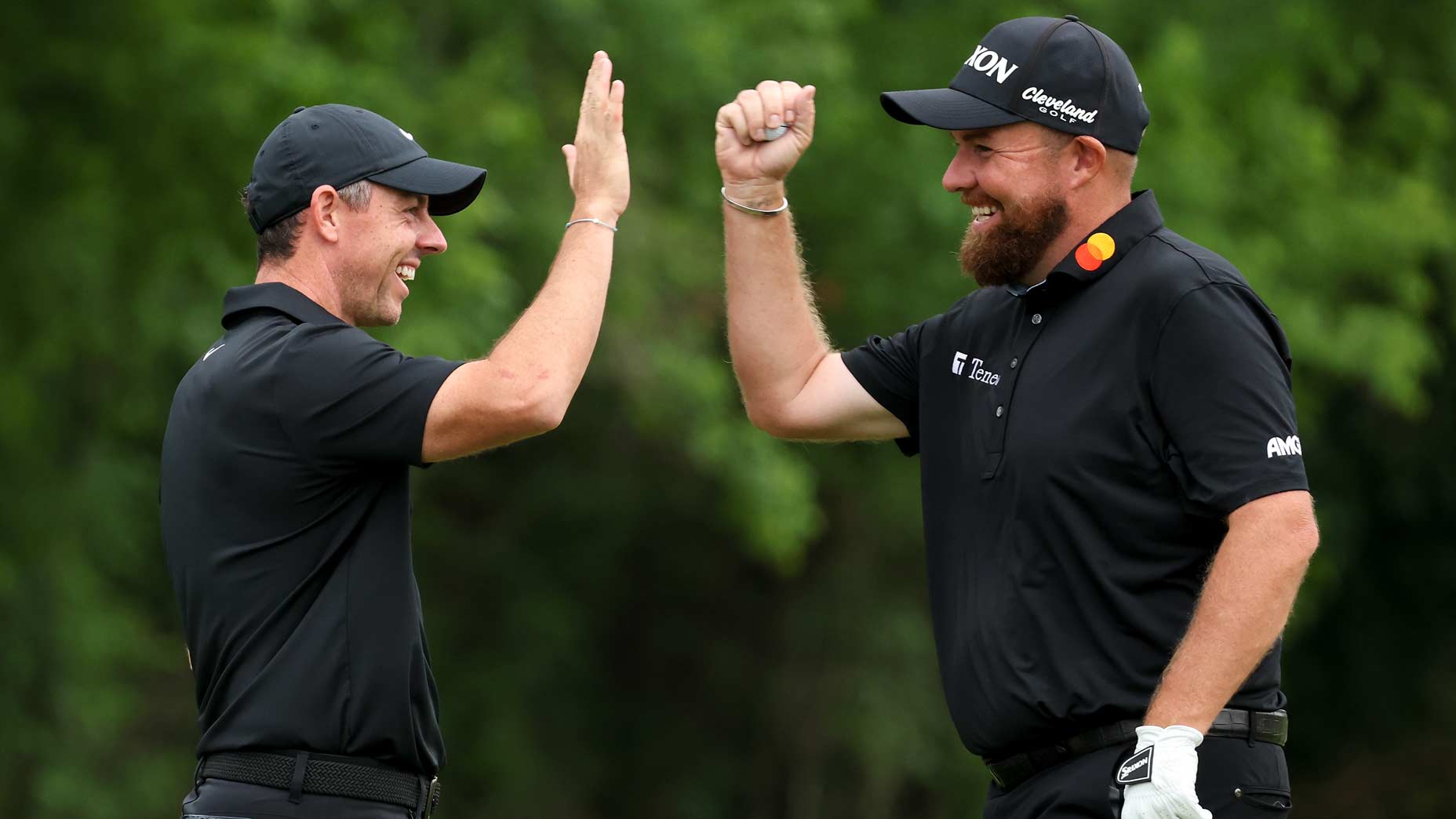 2025 Zurich Classic Friday tee times: PGA Tour pro Rory McIlroy and Shane Lowry on the tenth green on day one of the 2025 Zurich Classic of New Orleans.