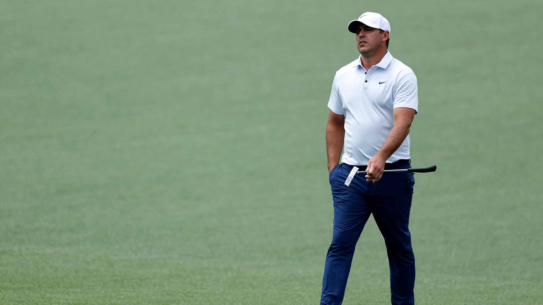 Brooks Koepka walks at Augusta National during the 2025 Masters