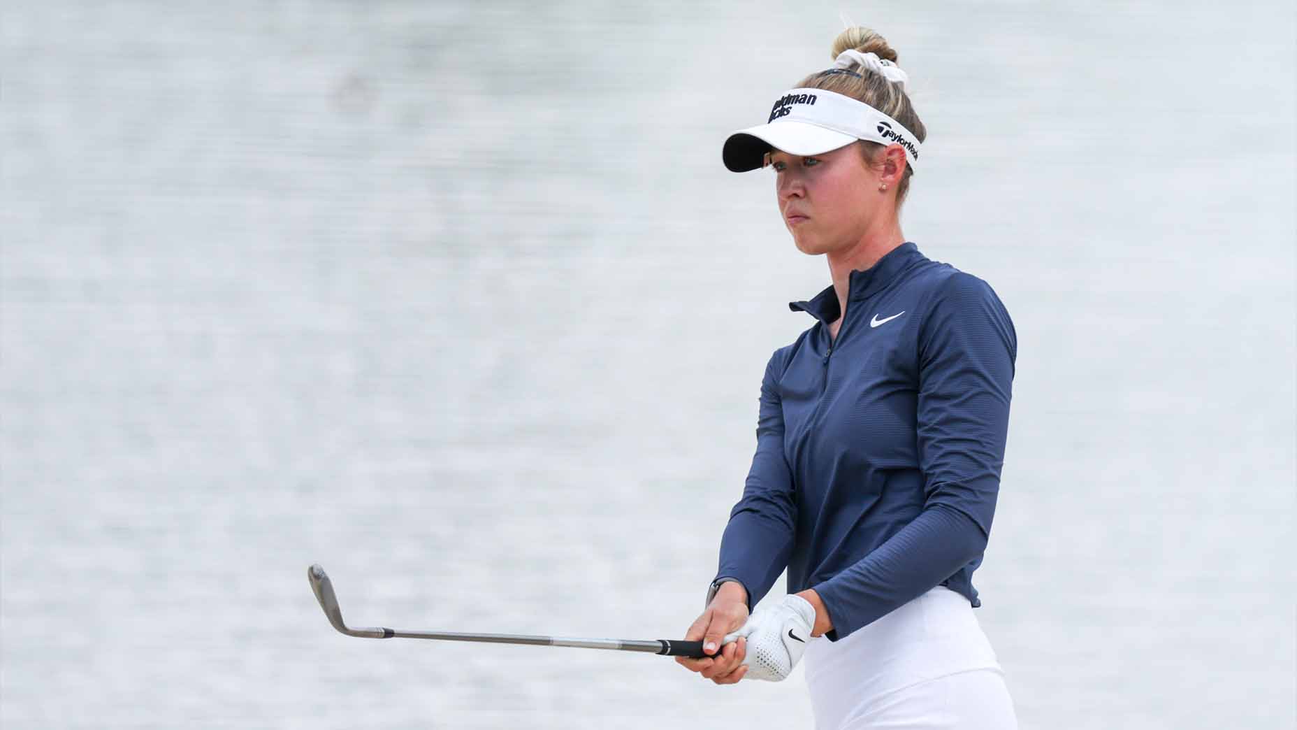 Nelly Korda looks on after a shot during the final round of the 2025 Chevron Championship.