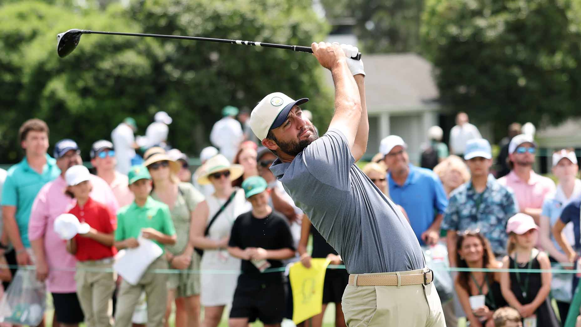 Masters defending champion Scottie Scheffler tees off for a practice before the 2025 Masters at Augusta National. See full 2025 Masters Thursday tee times.