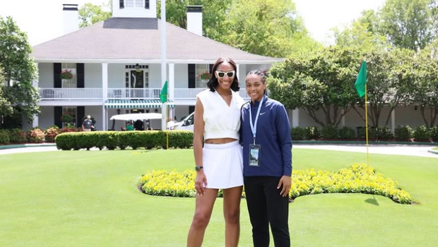 A’ja Wilson and Allisha Gray at the Masters